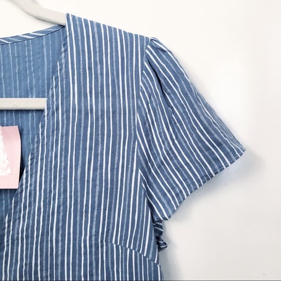 NEW Showpo Don’t Mention It Dress Blue Button 8 - Picture 7 of 11